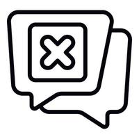 Blocked chat icon outline vector. Internet account vector