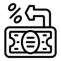 Money return icon outline vector. Tax deduction vector