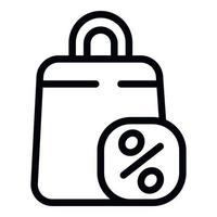 Sale bag icon outline vector. Tax return vector