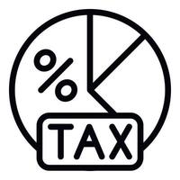 Tax pie chart icon outline vector. Money finance vector