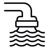 Water pipe icon outline vector. Tank drink vector