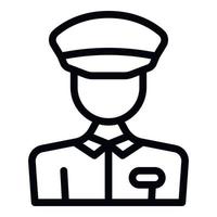 Police officer icon outline vector. Safety guard vector