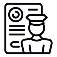 Safety documents icon outline vector. Police guard vector