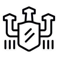 Secured scheme icon outline vector. Safety guard vector