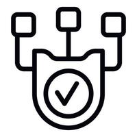 Cyber check icon outline vector. Safety guard vector