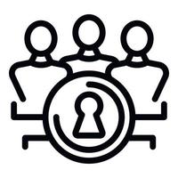 People security icon outline vector. Safety data vector