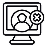 Computer lock icon outline vector. User cyber vector