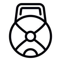 Top view cap icon outline vector. Back side vector