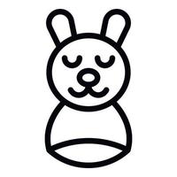 Rabbit puppet icon outline vector. Show toy vector