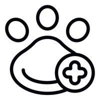 Pet foot print icon outline vector. Dog health vector