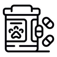 Pet capsule box icon outline vector. Dog vaccine vector