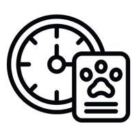 Dog injection time icon outline vector. Pet animal vector
