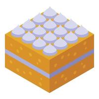 Cafe tiramisu icon isometric vector. Cream biscuit vector