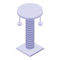 Scratching game icon isometric vector. Cat post vector