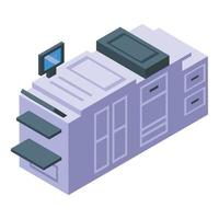 Printing machine icon isometric vector. Book publication vector