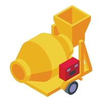 Cement mixer sand icon isometric vector. Concrete machine vector