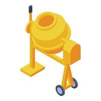 Cement mixer icon isometric vector. Concrete machine vector