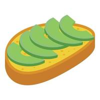Fresh avocado toast icon isometric vector. Bread food vector