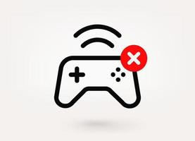 Wireless gamepad with ban mark. 3d vector icon