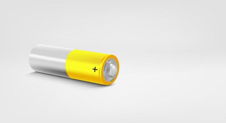 Battery. 3d vector banner with copy space
