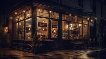 A moody digital photo manipulation of a coffee shop