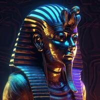 Egyptian Pharaoh Hyper-realistic glowing image photo