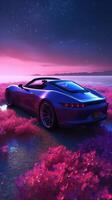 The lavender French sports car purple view photo