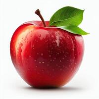 Red apple and white background photo