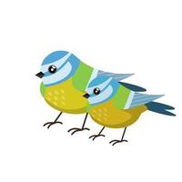 Titmouse bird. Cute forest animal. Cartoon flat illustration vector