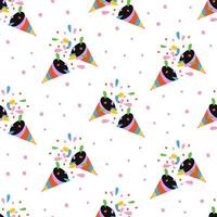 Seamless pattern with party popper vector illustration