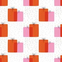 Seamless pattern with gift boxes presents vector illustration