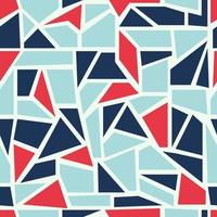 Geometric seamless pattern with red and blue shapes. Abstract background with triangle and polygon figure. Vector illustration