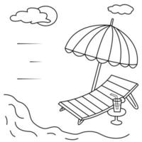 Vector sea beach coloring pages for kids