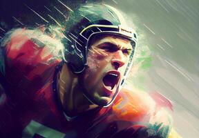 Abstract stylish sports rugby player poster - image photo