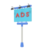 3d illustratie van reclame reclameborden png