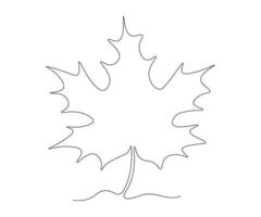 abstract Maple Leaf Continuous One Line Drawing vector