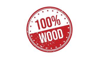 100 Percent Wood Rubber Stamp vector