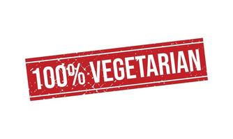 100 Percent Vegetarian Rubber Stamp vector