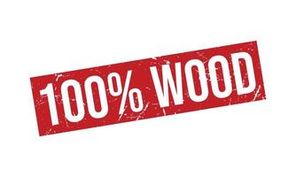 100 Percent Wood Rubber Stamp vector