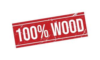 100 Percent Wood Rubber Stamp vector