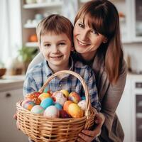 contento familia. generado ai. foto