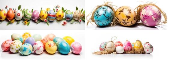 Pascua de Resurrección huevos colocar. póster. tarjeta postal. generado ai. foto
