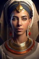 Sekhmet, portrait of a woman queen of ancient Egypt. photo