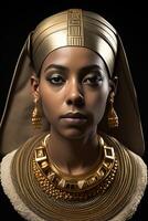 hatshepsut, retrato de un mujer reina de antiguo Egipto. generativo ai foto