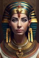 cleopatra, retrato de un mujer reina de antiguo Egipto. generativo ai foto