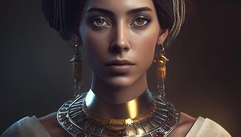 Cleopatra, portrait of a woman queen of ancient Egypt. photo