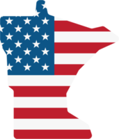 översikt teckning av minnesota stat Karta på USA flagga. png