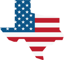 outline drawing of texas state map on usa flag. png