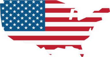 översikt teckning av USA Karta på USA flagga. png