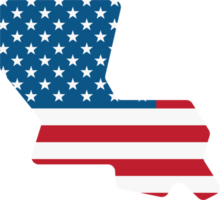 outline drawing of louisiana state map on usa flag. png